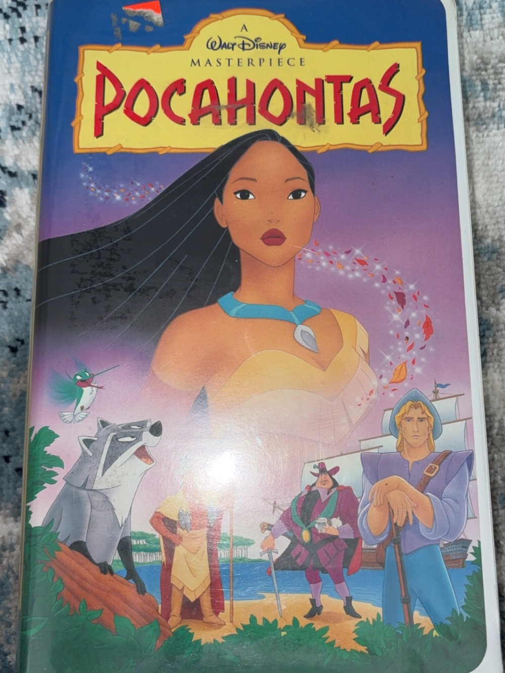 Disney Pocahontas VHS with Purple and Yellow Cover Art